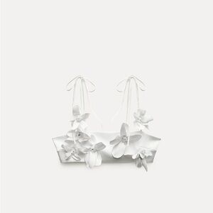 NWT Zara floral crop top ZW collection S